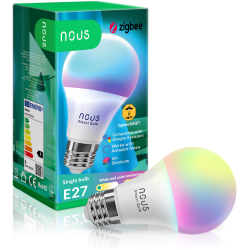 bec led rgb smart nous p3z zigbee, e27, control din aplicatie