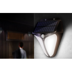 lampa solara de perete superfire ff11-f, 6w led, 280lm, 3 moduri, 1500mah, incarcare solara si senzor de miscare