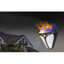 lampa solara de perete superfire ff11-f, 6w led, 280lm, 3 moduri, 1500mah, incarcare solara si senzor de miscare