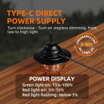 lampa led superfire t57, 320lm, acumulator 2000mah, incarcare usb-c, lumina rosie, 7 moduri de iluminare