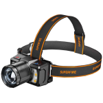 lanterna led pentru cap superfire hl25, 700lm, 210m, 1200mah, lumina rosie, control miscare