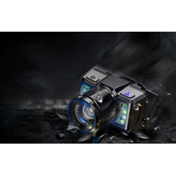 lanterna led pentru cap superfire hl25, 700lm, 210m, 1200mah, lumina rosie, control miscare