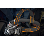 lanterna led pentru cap superfire hl25, 700lm, 210m, 1200mah, lumina rosie, control miscare