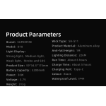 lanterna led superfire d18, 2000lm, 226m, 5200mah, incarcare usb-c, 36w