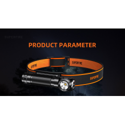lanterna multifunctionala led superfire th04, usb, 600lm, 120m, incarcare usb-c, suport cap, prindere magnetica