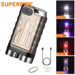 lanterna de buzunar tip breloc superfire em01, 800lm, 500mah, usb c, lumina de urgenta