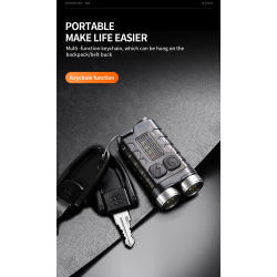 lanterna de buzunar tip breloc superfire em01, 800lm, 500mah, usb c, lumina de urgenta