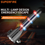lanterna solara led superfire d30, usb-c, 310lm, 120m, 200mah, sonerie, lumina de urgenta