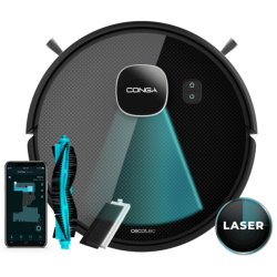 robot de aspirare conga eternal max ultimate, 4 in 1, 3000 pa, laser, autonomie 110 minute, rezervor lichide si praf, functie mo