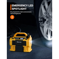 compresor portabil cu acumulator astroai 3plye, 12v dc, 160psi, digital, structura metalica, adaptoare incluse