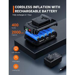 compresor portabil cu acumulator astroai 3plye, 12v dc, 160psi, digital, structura metalica, adaptoare incluse