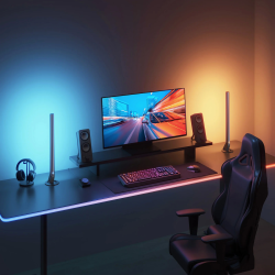 set 2 buc lampa led govee h6047 rgbic wi-fi gaming light bars with smart controller, wifi