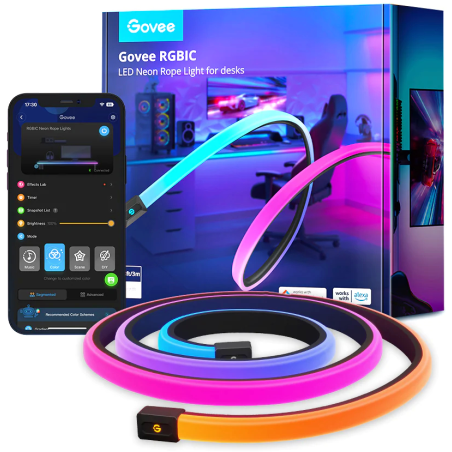 banda led neon rope lights govee h61c3 rgbic, sincronizare muzica, wi-fi+bluetooth, 3m