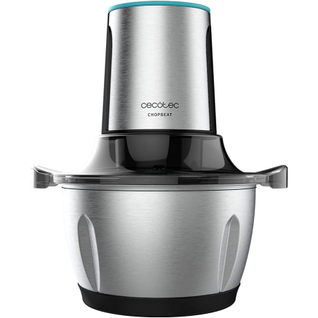 tocator cecotec chopbeat 1500 titanblack, 600w, 1.5 l, lame titan, vas inox, 2 viteze