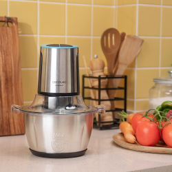 tocator cecotec chopbeat 1500 titanblack, 600w, 1.5 l, lame titan, vas inox, 2 viteze