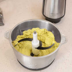 tocator cecotec chopbeat 1500 titanblack, 600w, 1.5 l, lame titan, vas inox, 2 viteze