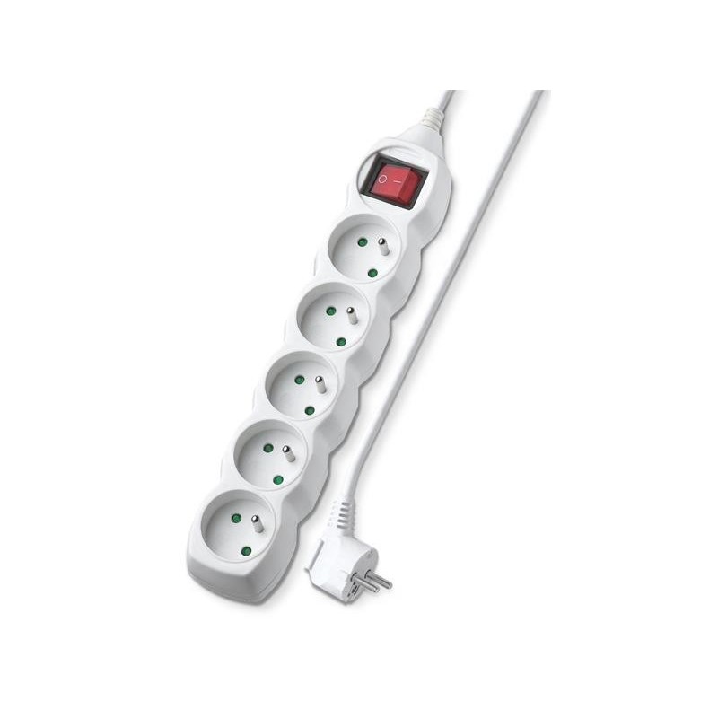 Conductoare de extensie cu mai multe sertare, Prelungitor 5 prize 5m Geti GEC55S cu comutator -1, dioda.ro
