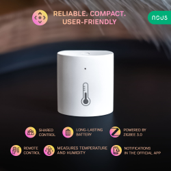 senzor smart de temperatura si umiditate nous e5, zigbee