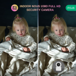 camera de supraveghere ip wifi nous w2 smart, interior, full hd, 2mp, detectare micare, night vison, rotire