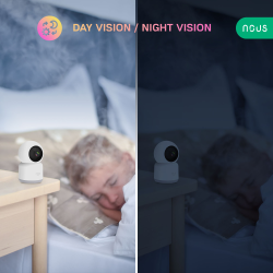 camera de supraveghere ip wifi nous w2 smart, interior, full hd, 2mp, detectare micare, night vison, rotire