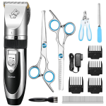 set masina profesionala de tuns caini, pisici sau alte animale, rovo t3, fara fir, titan ceramica, foarfece incluse