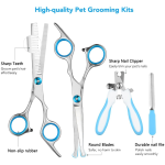 set masina profesionala de tuns caini, pisici sau alte animale, rovo t3, fara fir, titan ceramica, foarfece incluse