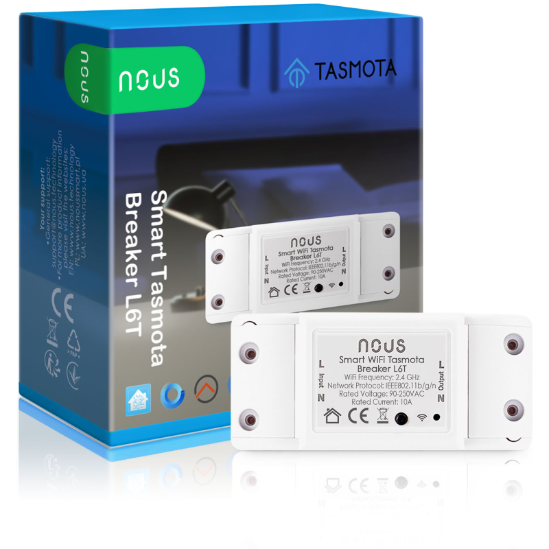 releu wireless nous l6t, 10a, tasmota