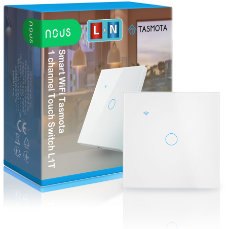 intrerupator inteligent nous l1t wifi, tasmota, touch, 1 canal