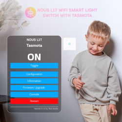 intrerupator inteligent nous l1t wifi, tasmota, touch, 1 canal