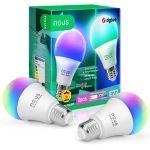 set 2 becuri led rgb smart nous p3z zigbee, e27, control din aplicatie