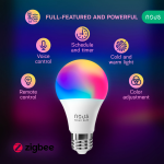 set 2 becuri led rgb smart nous p3z zigbee, e27, control din aplicatie