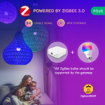 set 2 becuri led rgb smart nous p3z zigbee, e27, control din aplicatie