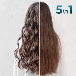 set perie rotativa cu 5 capete cecotec bamba ceramiccare 5in1 pro ceramica, 1000w, perie pentru indreptat parul, perie electrica