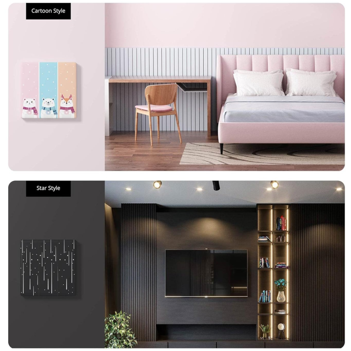 intrerupator smart sonoff t5-2c-86 wif cu full touch (2 canale), lumina led 10a 2400w