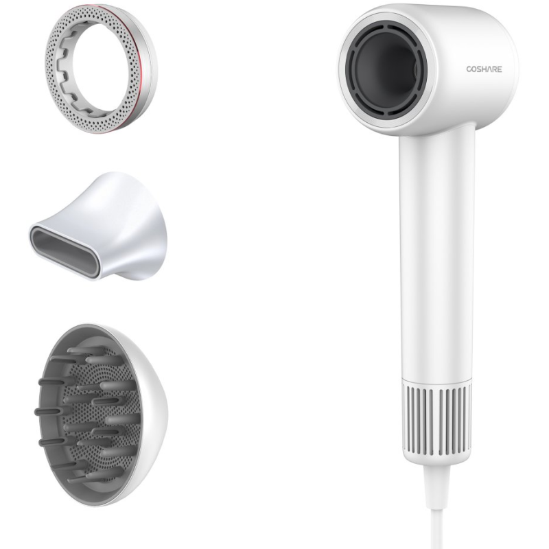 uscator de par ultra puternic coshare hd10e pro, shinering, ioni negativi, 110.000 rpm, 1600w, accesorii incluse