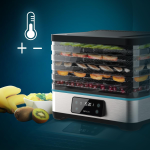 deshidrator cu 5 tavi cecotec vitadry pro, inaltime reglabila, ecran digital, timer, 35-70  c