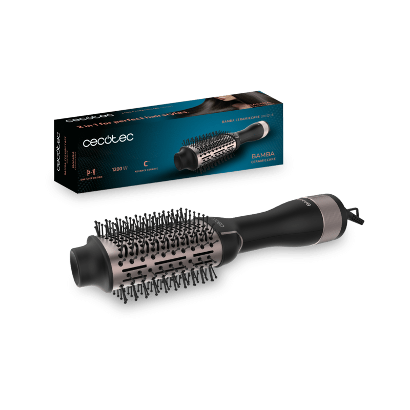 perie electrica fixa cecotec bamba ceramiccare unique, 1200 w, 3 trepte de caldura, 2 viteze