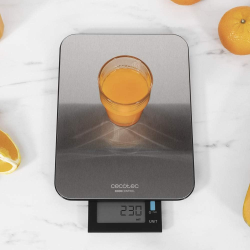 cantar de bucatarie cecotec smart cook control 9000, inox, 10kg,  rezistent la apa, masurare solode si lichide
