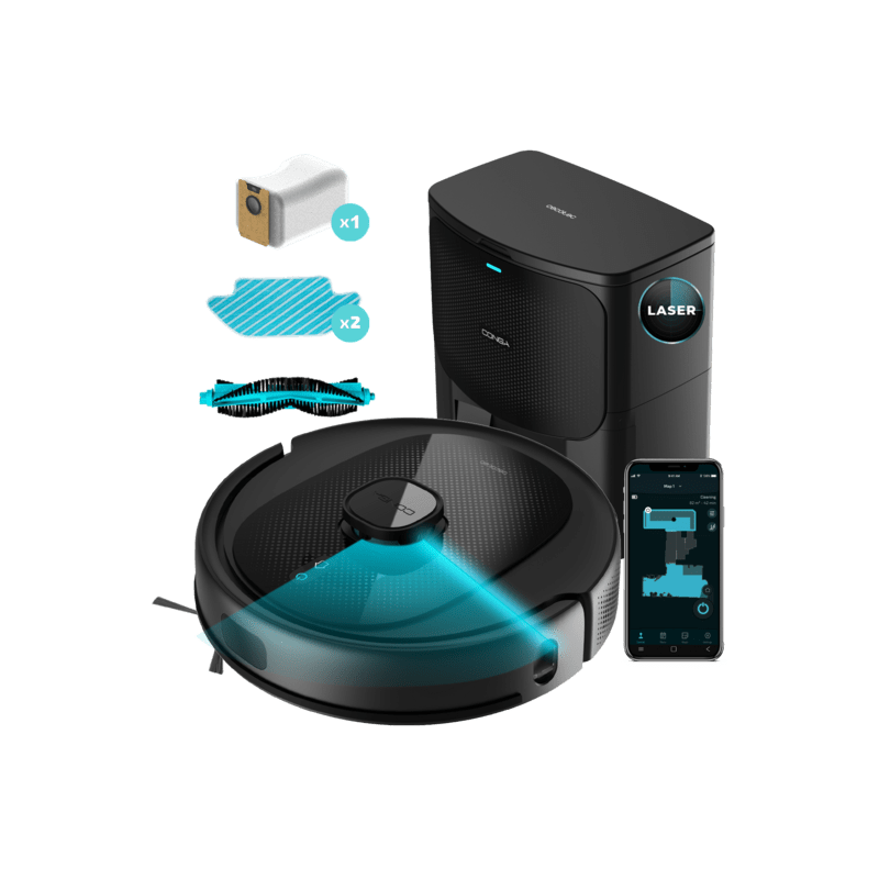 robot de aspirare cecotec conga 8290 immortal ultra power home x-treme, 7000 pa, itech laser eye, baza autocuratare, autonomie 2