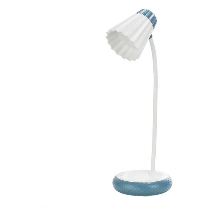 lampa de birou led home h-612, acumulator 1200mah, control touch, 3 moduri, incarcare usb, 3w - albastru