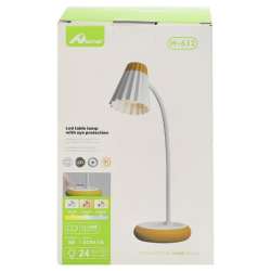 lampa de birou led home h-612, acumulator 1200mah, control touch, 3 moduri, incarcare usb, 3w - albastru