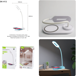 lampa led de birou home dk-h12, incarcator wireless, 3 moduri, control touch, usb-c, 6w