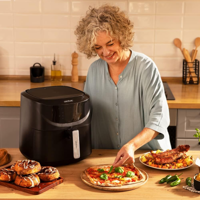 friteuza cu aer cald, fara ulei cecotec cecofry absolute 7600, 2000w, 7.6l, control tactil, 8 programe presetate