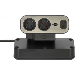 prelungitor pentru birou brennenstuhl estilo duplex desktop, 10 prize, 1 usb, 1 usb-c 30w, 2m