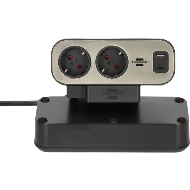 prelungitor pentru birou brennenstuhl estilo duplex desktop, 10 prize, 1 usb, 1 usb-c 30w, 2m