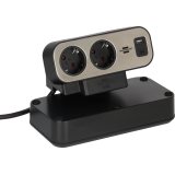 prelungitor pentru birou brennenstuhl estilo duplex desktop, 10 prize, 1 usb, 1 usb-c 30w, 2m