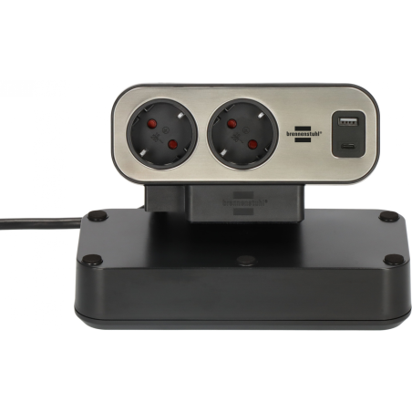 prelungitor pentru birou brennenstuhl estilo duplex desktop, protectie la supratensiune, 9 prize, 1 usb, 1 usb-c 30w, 2m