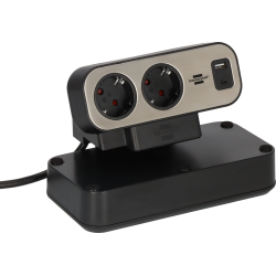 prelungitor pentru birou brennenstuhl estilo duplex desktop, protectie la supratensiune, 9 prize, 1 usb, 1 usb-c 30w, 2m