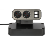 prelungitor pentru birou brennenstuhl estilo duplex desktop, protectie la supratensiune, 9 prize, 2x module keystone, 2m