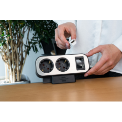 prelungitor pentru birou brennenstuhl estilo duplex desktop, protectie la supratensiune, 9 prize, 2x module keystone, 2m